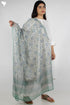 Kota Doria Dupatta In Floral Block Print